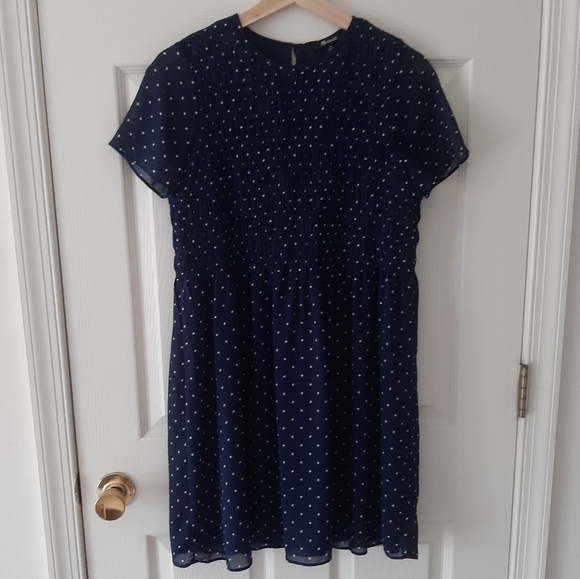 Madewell Dresses & Skirts - Madewell Navy Georgette Smocked Mini Dress Size XS